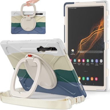 NIKCORP Zaštitna maska za Samsung Galaxy Tab S8/S7 11" s rotirajućim stalkom i naramenicom otporna na udarce, višebojna